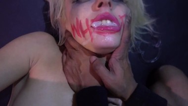 Skinny Blonde Slapped About in Extreme Rough Anal Dungeon Fuck