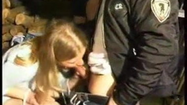 HYE Hot Teen Enjoys A Double Fuck In The Woodshed !