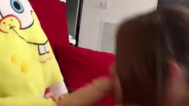 sponge bob deep throat ( idk her name but gawd damn this is hot )