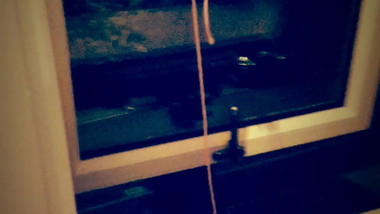 My exhibitionist wife flashing at public window