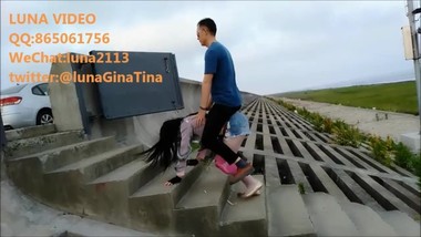 LUNA010_C - Riding Luna sisters Running on the beach, various riding