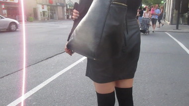 Teen in leather skirt(part 1)