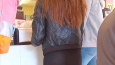 Teen in black leggins