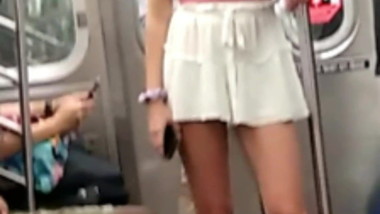 18 yoTeen nice legs on the train