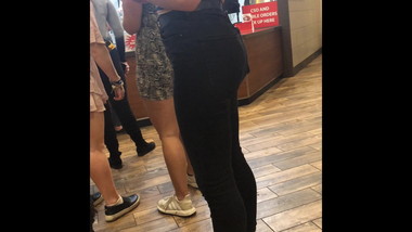 Sexy Candid Ass Tight Black Jeans