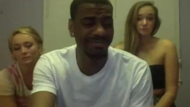 BBC threeway on webcam with 2 teens