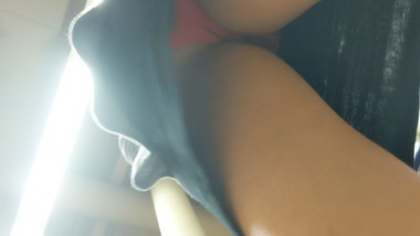 cute brunette upskirt + face