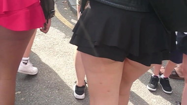 Hot Slutty Teen Ass Cheeks - Upskirt In Tiny Little Skirt