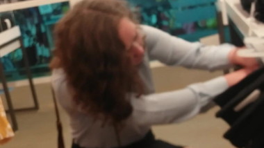 curly hair white teen upskirt