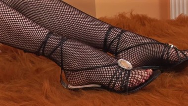 Hairy teen redhead in black lingerie riding dildo