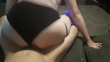 POV! Secretly filmed step sister riding it while parents are out