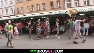 Czech brunette babe cheats with his brother