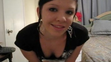 teen passionately dances off clothes to reveal young body