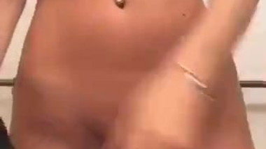 Amazing Blondie strips and shows her meaty pussy