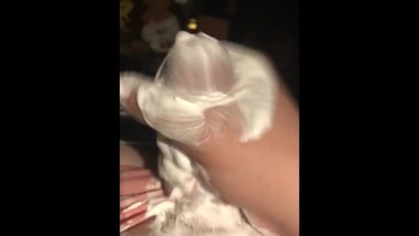 Stroking cock ruining someonea??s panties