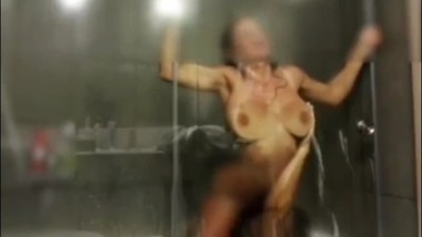 Stepbrother with very big cock fucked hard his hot stepsis in the shower