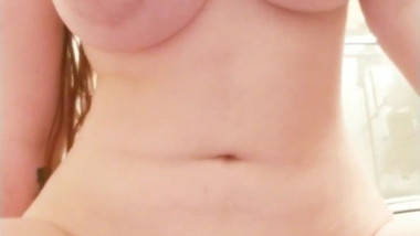 Big titted riding dildo