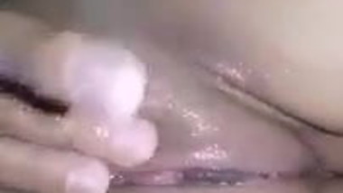 Brunette girl plays with huge tits and tight pussy on cam