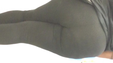 Big booty thick ebony gilf seethrough leggings checkout line