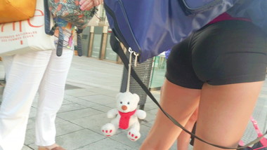 Voyeur sexy ass short teen 3 spandex mcameltoe pussy french