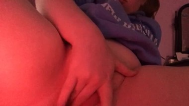 Teen girl masterbates on her period