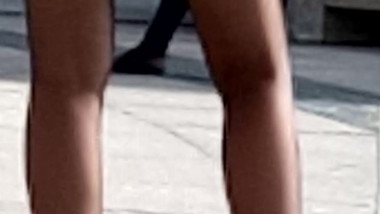 Beautiful girl in black pantyhose