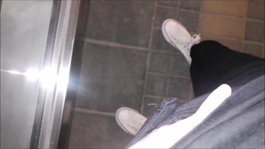 girl walked and tugged her clitoris