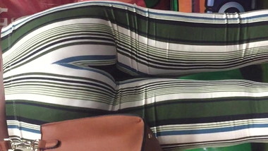 STRIPE TIGHTS JIGGLY ASS