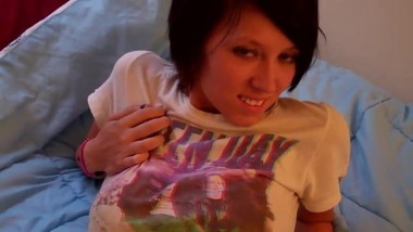 Hot Young Brunette Strips