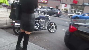 Teen in a leather skirt (part 2)
