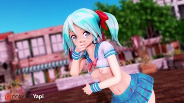 MMD Cutesie Miku Pantiless Dance [by Yapi]