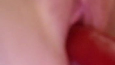 My wife with her red dildo