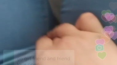 shy girl touch her self with jeans