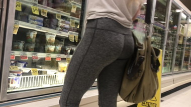 Blonde Teen Grey Spandex Booty