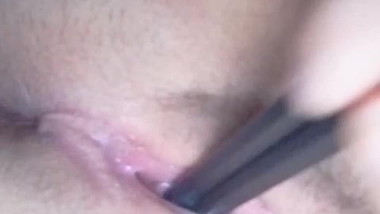 Pussy masturbating with pens