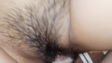 small tits asian babe hairy pussy fucked hard by her guy