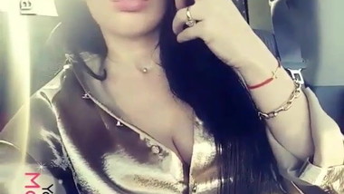 Shiny blouse middle finger
