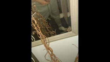 British Teen plays with cock