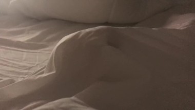 Huge Dick Pulsing Through Bed Sheets
