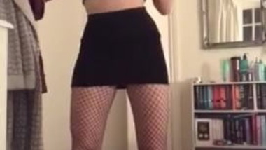 Hot British teen stripping and fingering her arsehole