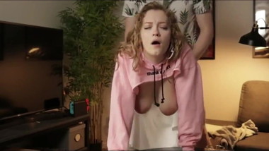 Teen with Giant tits getting fucked doggy style