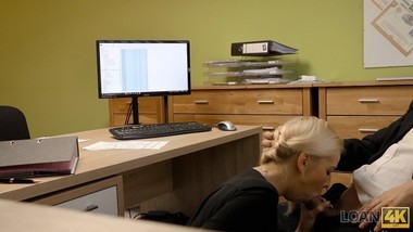 LOAN4K. Only money can make blonde give her slits