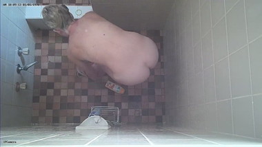 flat tits teen showering